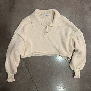 Zara Crop Knit Sweater Top